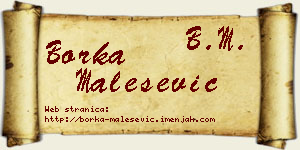 Borka Malešević vizit kartica